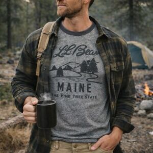 L.L. Bean x Todd Snyder Maine Graphic T-Shirt Men's Organic Cotton Tee Size M